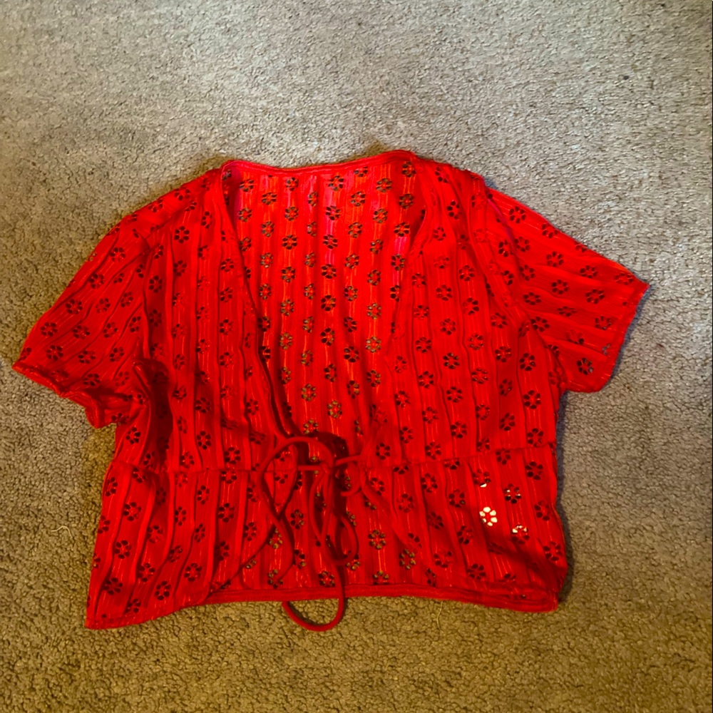 Red crop top